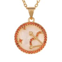 New Fashion Fritillary Twelve Constellation Pendant Necklace Wholesale Nihaojewelry main image 3