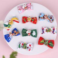 Factory Direct Sales European And American Foreign Trade Children Christmas Bow Barrettes Picture Clip Three Pieces Paper Cover main image 6