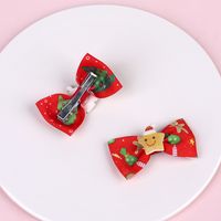 Factory Direct Sales European And American Foreign Trade Children Christmas Bow Barrettes Picture Clip Three Pieces Paper Cover main image 4