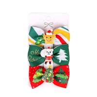 Factory Direct Sales European And American Foreign Trade Children Christmas Bow Barrettes Picture Clip Three Pieces Paper Cover main image 3