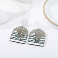 Christmas Geometric Color Printing Snowflake Acrylic Earrings Wholesale Nihaojewelry sku image 2