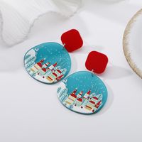 Christmas Geometric Color Printing Snowflake Acrylic Earrings Wholesale Nihaojewelry sku image 4