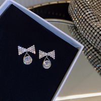 Korea Fashion Crystal Bow Earrings Wholesale Nihaojewelry sku image 1