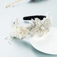 Barock-stil Handgemachte Perlen Strass Blumenstirnband Großhandel Nihaojewelry sku image 2