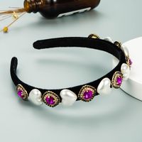 Neues Barockes Herzförmiges Perlenflanellstirnband Großhandel Nihaojewelry sku image 4