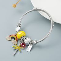 Fashion Heart-shaped Steel Wire Rhinestone Adjustable Bracelet Wholesale Nihaojewelry sku image 2