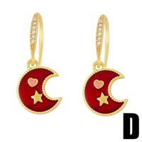 Universe Planet Moon Star Copper Earrings Wholesale Nihaojewelry sku image 3