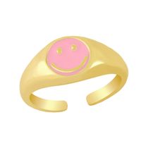 Nuevo Anillo De Goteo De Oro De 18 Quilates De Latón Con Cara Sonriente Al Por Mayor Nihaojewelry sku image 5