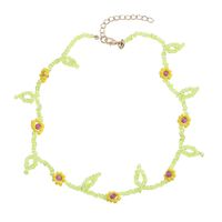 Fashion Miyuki Beads Leaf Flower Clavicle Chain Wholesale Nihaojewelry sku image 1