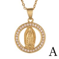 Nouveau Collier En Cuivre Pendentif Vierge Marie En Or 18 Carats En Gros Nihaojewelry sku image 2