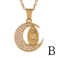 Nouveau Collier En Cuivre Pendentif Vierge Marie En Or 18 Carats En Gros Nihaojewelry sku image 1
