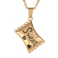 Sweet Simple European And American Fashion Jewelry Copper Plated Real Gold Drop Oil Candy Pendant Retro Personality All Match Necklace For Women sku image 1
