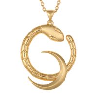 Fashion Star And Moon Cobra Pendant Copper Necklace Wholesale Nihaojewelry sku image 1