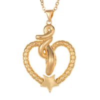 Fashion Star And Moon Cobra Pendant Copper Necklace Wholesale Nihaojewelry sku image 2