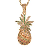 Hongxi Geometric Gold Inlaid Zircon European And American Style New Necklace Pineapple Leopard Hip Hop Pendant Accessories For Women sku image 2