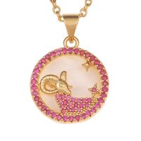 New Fashion Fritillary Twelve Constellation Pendant Necklace Wholesale Nihaojewelry sku image 1
