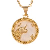 New Fashion Fritillary Twelve Constellation Pendant Necklace Wholesale Nihaojewelry sku image 2