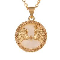 New Fashion Fritillary Twelve Constellation Pendant Necklace Wholesale Nihaojewelry sku image 3