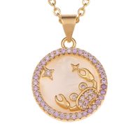 New Fashion Fritillary Twelve Constellation Pendant Necklace Wholesale Nihaojewelry sku image 4
