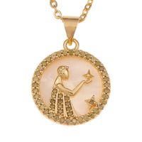 New Fashion Fritillary Twelve Constellation Pendant Necklace Wholesale Nihaojewelry sku image 6