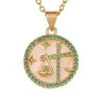 New Fashion Fritillary Twelve Constellation Pendant Necklace Wholesale Nihaojewelry sku image 7