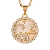 New Fashion Fritillary Twelve Constellation Pendant Necklace Wholesale Nihaojewelry sku image 8