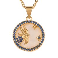 New Fashion Fritillary Twelve Constellation Pendant Necklace Wholesale Nihaojewelry sku image 10
