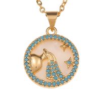 New Fashion Fritillary Twelve Constellation Pendant Necklace Wholesale Nihaojewelry sku image 11