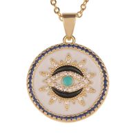 Fashion Geometric Lucky Eye Drop Oil Pendant Necklace Wholesale Nihaojewelry sku image 1