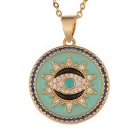 Fashion Geometric Lucky Eye Drop Oil Pendant Necklace Wholesale Nihaojewelry sku image 2