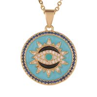 Fashion Geometric Lucky Eye Drop Oil Pendant Necklace Wholesale Nihaojewelry sku image 3