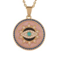 Fashion Geometric Lucky Eye Drop Oil Pendant Necklace Wholesale Nihaojewelry sku image 4