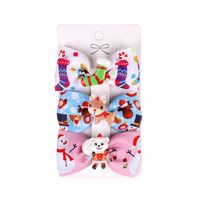 Factory Direct Sales European And American Foreign Trade Children Christmas Bow Barrettes Picture Clip Three Pieces Paper Cover sku image 1