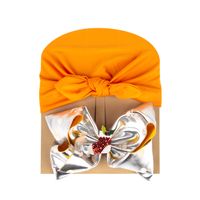 Europe And America Cross Border Christmas Style Children's Hat Bow Two-piece Set Baby Christmas Elements Sleeve Cap Baby Beanie Cap sku image 6