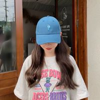 Fashion Solid Color Printing Long-brimmed Sunshade Sunscreen Cap Wholesale sku image 4