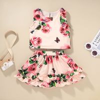 Baby Printed Vest Top Skirt Two-piece Suit sku image 6