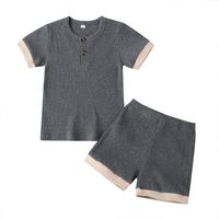 Two-piece Casual Round Neck Pullover Shorts Set sku image 9