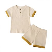 Two-piece Casual Round Neck Pullover Shorts Set sku image 11