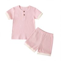 Two-piece Casual Round Neck Pullover Shorts Set sku image 16