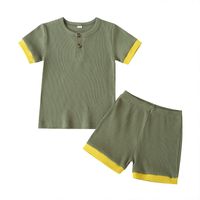 Two-piece Casual Round Neck Pullover Shorts Set sku image 21