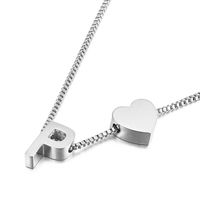 Europe And America Cross Border New Fashion All-match Peach Heart 26 Letters Love Letter Titanium Steel Necklace Supply Wholesale sku image 16