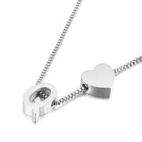 Europe And America Cross Border New Fashion All-match Peach Heart 26 Letters Love Letter Titanium Steel Necklace Supply Wholesale sku image 17