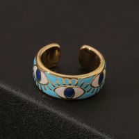 Fashion Vintage Oil Dripping Eye Devil's Eye Copper Ring Wholesale Nihaojewelry main image 3
