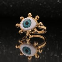 Fashion Vintage Geometric Eye Copper Inlaid Zircon Ring Wholesale Nihaojewelry main image 1