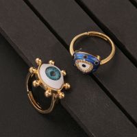 Fashion Vintage Geometric Eye Copper Inlaid Zircon Ring Wholesale Nihaojewelry main image 3