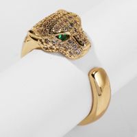 Korean Simple Copper Inlaid Zirconium Leopard Open Ring Wholesale Nihaojewelry main image 1