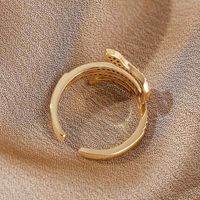 Korean Copper Inlaid Zirconium Zodiac Twist Snake Open Ring Wholesale Nihaojewelry main image 5