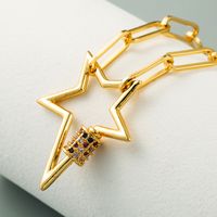 Hollow Star Copper Gold-plated Inlaid Zircon Necklace Wholesale Nihaojewelry main image 5