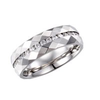 Korean New Zircon Stainless Steel Single Row Full Diamond Ring Wholesale Nihaojewelry main image 1