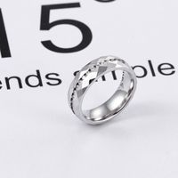 Korean New Zircon Stainless Steel Single Row Full Diamond Ring Wholesale Nihaojewelry main image 3